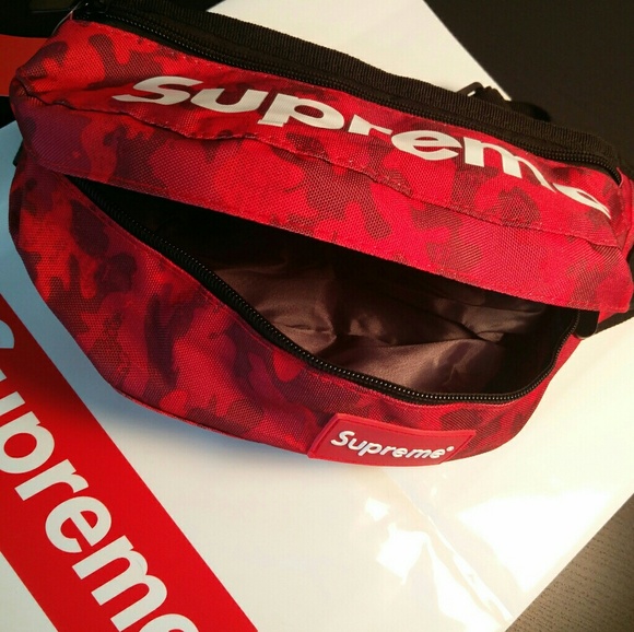 supreme waist bag red camo